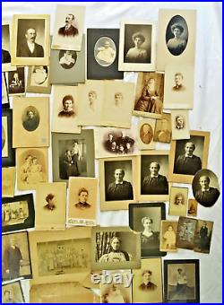 Antique Circa 1890s Cabinet Card Photo Dealer Lot Of 76 Women Children Family