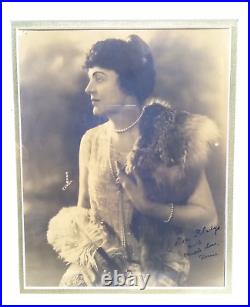 Antique Flapper Girl Photo Signed and Framed 12 x 15 Roaring 20's