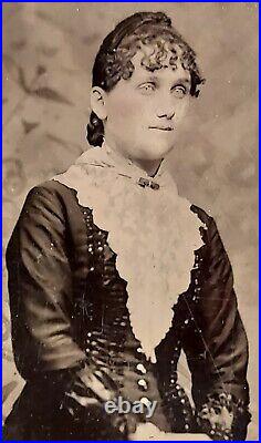 Antique Tintype Photo Beautiful Young Lady