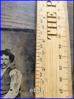 Antique Tintype Photo Old West Riverboat Gambler Cowboy