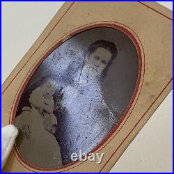 Antique Tintype Photograph Beautiful Woman Mother Baby Child Post Mortem