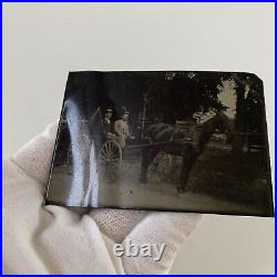 Antique Tintype Photograph Handsome Man Men Horse Buggy Carriage Gay Int