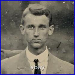 Antique Tintype Photograph Handsome Young Man Men Affectionate Gay Int PA