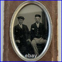 Antique Tintype Photograph Handsome Young Man Men Gay Int Unique Sealed Frame