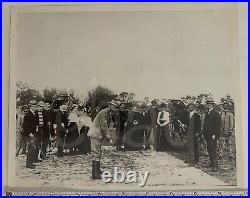 Antique VTG 8x10 B&W Photo 1900 GOLF GOLFER Fulmer Estate RARE Covered Wagons