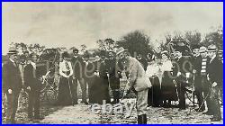 Antique VTG 8x10 B&W Photo 1900 GOLF GOLFER Fulmer Estate RARE Covered Wagons