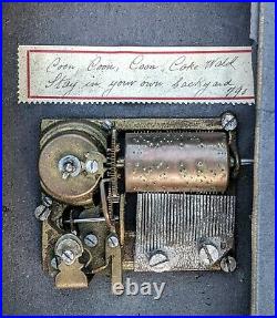 Antique Victorian Celluloid Velvet Cabinet Card Photo Album Music Box Coon Song