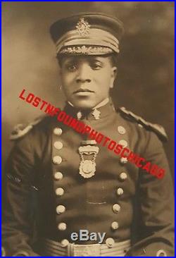 Antique Vintage African American Soldier Mason Medal Capt Dewberry 1922 Photo