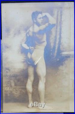 Antique Vintage Artistc Nude Dude Young Muscle Man Physique Hunk Gay Int Photo