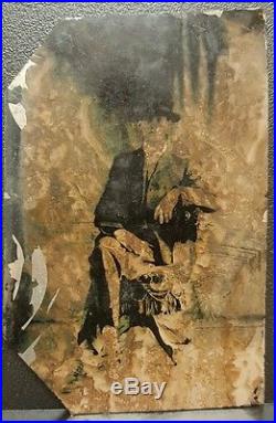 Antique Vintage Artistic Fading Memories Handsome Man Fine Old Tintype Photo