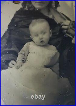 Antique Vintage Hidden Mother Artistic Baby Boy Or Girl Fashion Tintype Photo
