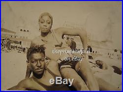 Antique Vintage Integrated Beach Boardwalk African American Power Couple Photo