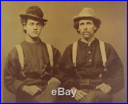 Antique Vintage Victorian Fashion Men Matching Pants Tough Guys Tintype Photo