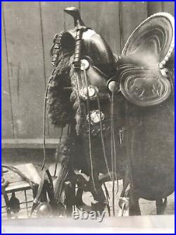 Authentic Black & White Photograph of Buffalo Bill Cody's Horse Saddle