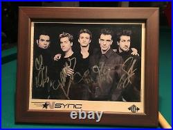 Autographed Authentic NSYNC B&W Picture In Wooden Frame