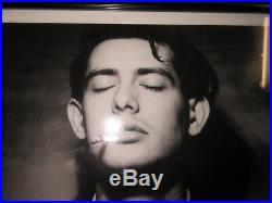 B/w Photo Male Head Shot Young Man Smoking