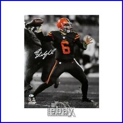 Baker Mayfield Autographed Cleveland Browns 16x20 Photo BAS COA (B&W)