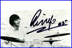 Beatles Ringo Starr Drumming Signed 8 x 10 b/w 2005 Photo
