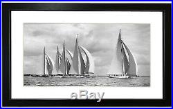 Beken of Cowes Framed Photograph of Five J-Class Sailing Yachts, 1934