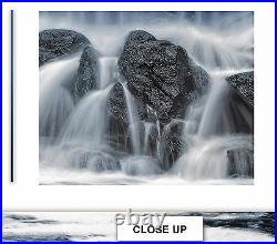Black and White Waterfall Photo Print on Canvas 5 Panel Wall Art