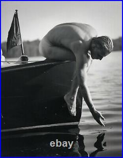 Bruce Weber signed, b&w, editioned photograph, Tyke on Workboat, 1988