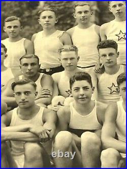 Bs Photograph Handsome Group Young Men Runners Track Team 1910-20's Boys 7x9