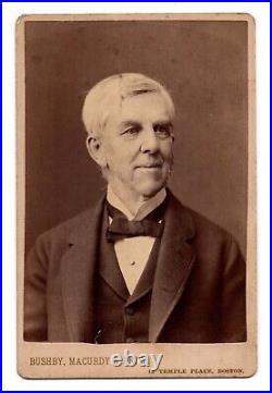C. 1880s CABINET CARD OLIVER WENDELL HOLMES SR. AMERICAN PHYSICIAN BOSTON MASS