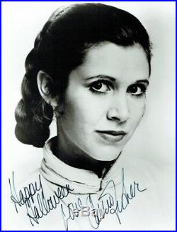 CARRIE FISHER Signed Vintage B/W photograph as Princess Leia