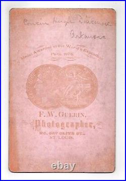 CIRCA 1880s CABINET CARD F. W. GUERIN HUGH DINSMORE CONGRESSMAN FROM ARKANSAW