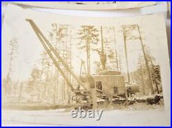 California Logging Jammer Steam Powered Log Loader B/W Photo 7 Lot 1920's