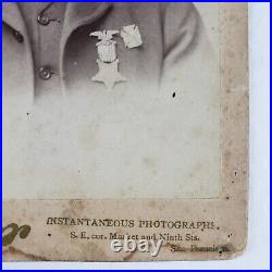 Civil War GAR Veteran Man Cabinet Card c1875 San Francisco Antique Photo CA D417