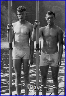 Columbia U. Sculling Crew, 1932, vintage wire service photo, gay interest