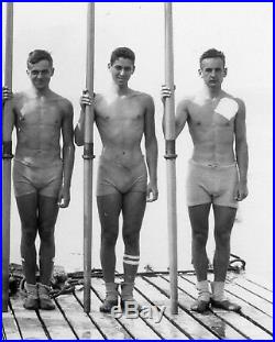 Columbia U. Sculling Crew, 1932, vintage wire service photo, gay interest