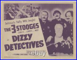 Dizzy Detectives 3 Three Stooges Vintage Title Lobby Card 1943