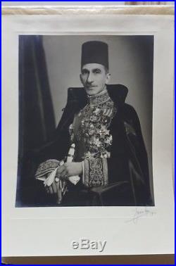 EGYPT OLD VINTAGE PHOTOGRAPH. Ahmed Pasha Hassanein with medals and sword
