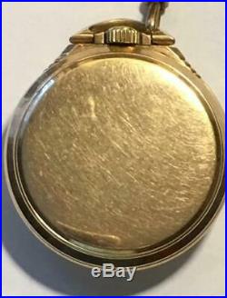 ELGIN B. W. Raymond Wind Indicator 10K Gold Filled Pocketwatch Chain Photo Locket