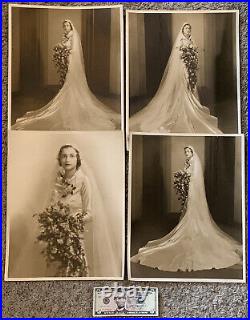 Early Lot Of 4 Signed Proof Wedding Photographs, Ira L. Hill's Studios Fifth Ave