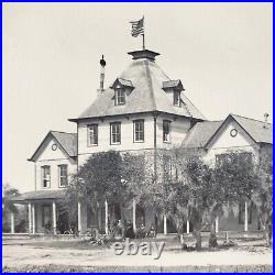 Florida Ponce Park Hotel Photo c1899 Bicycle Riders House Antique Photo FL B1665