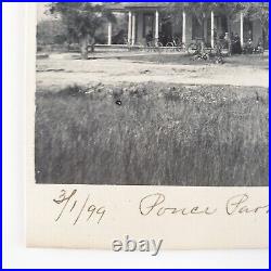 Florida Ponce Park Hotel Photo c1899 Bicycle Riders House Antique Photo FL B1665