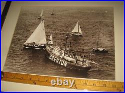 Framed 11x14 Photograph of Brenton Reef Lightship LV102 and Sailboats Vintage