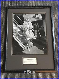 Gorgeous Marilyn Monroe Signed Check with Vintage B&W Photo Framed Display JSA