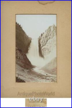 Great Falls Yellowstone Park antique hand tinted photo by Haynes
