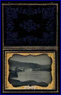 Historic Early 1850s Daguerreotype Photo of Oregon City / Willamette Falls Rare