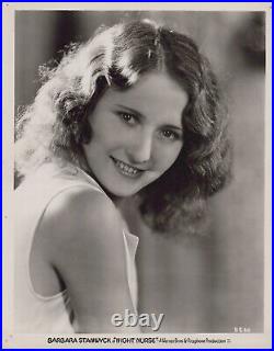 Hollywood BARBARA STANWYCK NIGHT NURSE 1931 Elmer Fryer PORTRAIT ORIG Photo 703