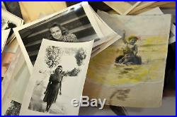 Huge Lot Antique Vintage B/W Unsorted Photos Negatives Letterheads Letters