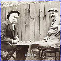 Indiana Men Playing Checkers Photo c1897 Indianapolis Outdoor Board Game B1699