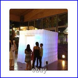 Inflatable Cube Photo Booth Air Tent Portable 2Door Photobooth withLED Lights LOGO