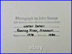 JOHN SEXTON VINTAGE 1978 WATER DETAIL, ROARING RIVER, MISSOURI 8x10