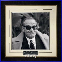 Jack Nicholson Smoking Black/White Framed Photo with Laser Engraved Plaque