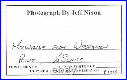 Jeff Nixon Moonrise From Washburn Point Yosemite 8x10 Photograph
